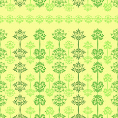 vector seamless pattern with trees yellow