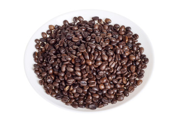 Plate with coffee beans
