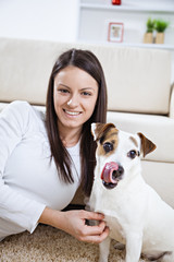 Young woman with her dog