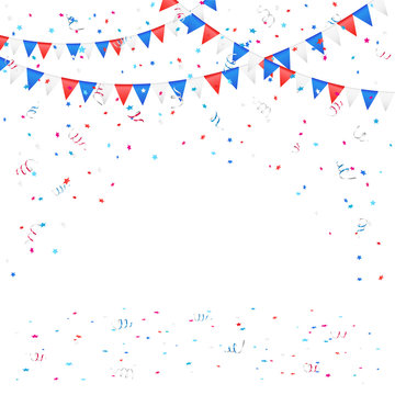 Independence day background with confetti