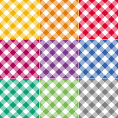 Colorful Checked Tablecloth Series Endless, Seamless Pattern