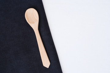 wooden spoon and tablecloth
