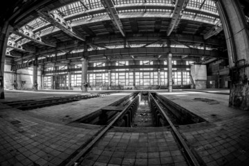 Dark industrial interior