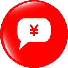 Obraz premium web icon on cloud with yen money sign