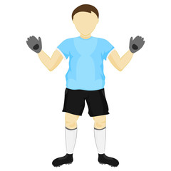 isolated blue dress goalie standing vector