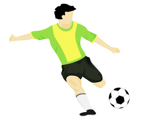 isolated brazil dress soccer player shooting vector