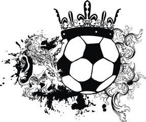 lion heraldic coat of arms soccer ball