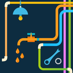 Stock plumbing. concept design eps