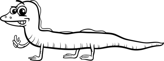 lizard cartoon coloring page