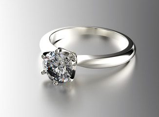 Engagement Ring with Diamond or moissanite. Jewelry background