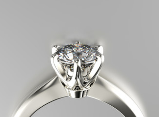 Engagement Ring with Diamond or moissanite. Jewelry background