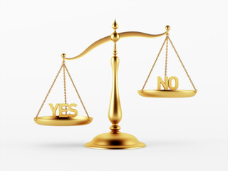 Yes and No Justice Scale Concept