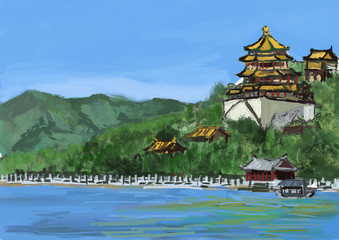 Obraz premium cg painting the summer palace