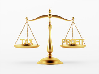 Tax and Profit Justice Scale Concept