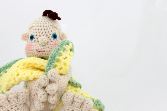 Crocheted Doll With Blanket