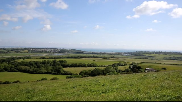 Isle of Wight view to Bembridge and Whitecliff Bay east coast