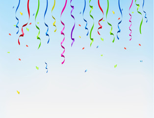 Holiday background with color ribbons. Vector