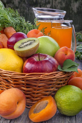 .healthy multivitamin juice with various fruit and vegetables