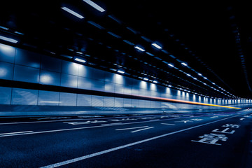 Overpass of the light trails, beautiful curves.
