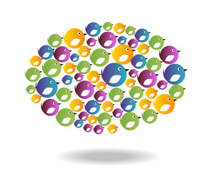 Group of birds white