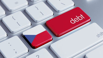 Fototapeta premium Czech Republic Debt Concept