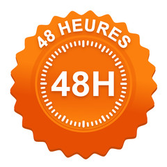 48 heures sur bouton web denté orange