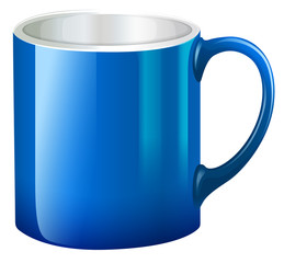 A big blue mug