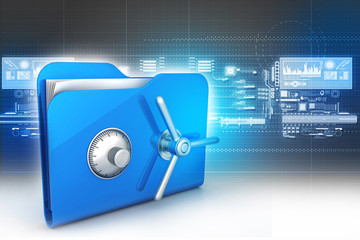 folder with safe lock