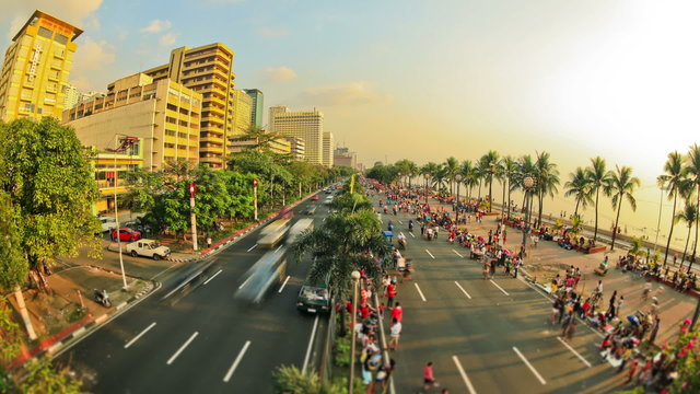 City Pedestrian Traffic Time Lapse Manila