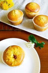 Homemade cupcake with the citrus filling
