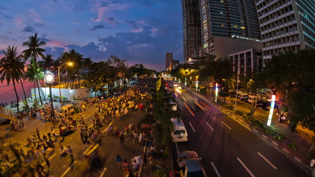 City Pedestrian Traffic Time Lapse Manila