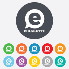 Smoking sign icon. E-Cigarette symbol.