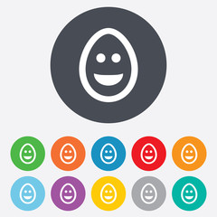 Smile egg face sign icon. Smiley symbol.