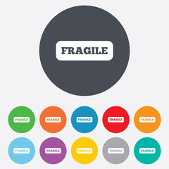 Fragile parcel icon. Package delivery symbol.