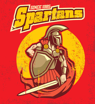 vintage spartan mascot