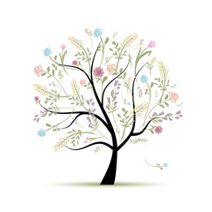 Naklejki  Wiosenne drzewo kwiatowy dla twojego projektu