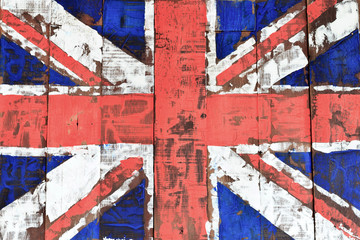 UK flag on wood wall