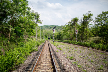 Fototapeta premium The rural train station in somwhere of Thailand