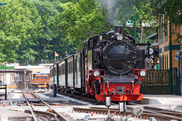 Fototapeta premium Steam locomotive, Rasender Roland, Rügen