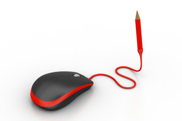 Computer Mouse with pencil plug