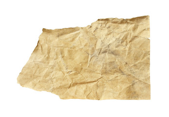 Crumpled paper isolated on white background