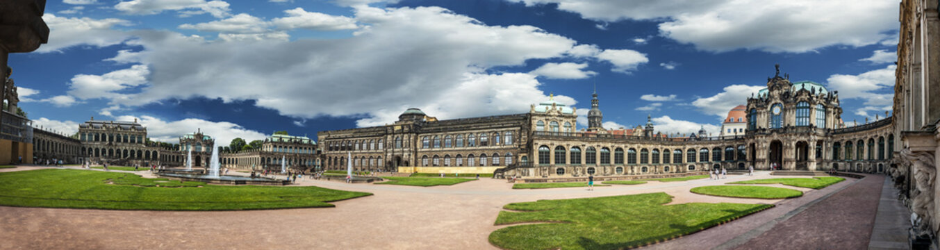 Panoramic view of Zwinger Palace, Dresden, Germany.
