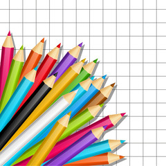 Color pencils on paper sheet background