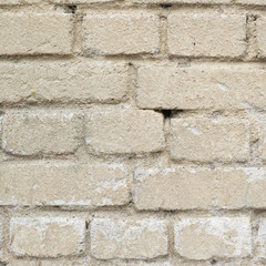 Old white brick wall fragment