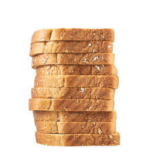 Pile of the sliced bread toasts