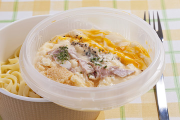 電子レンジで調理する・カルボナーラ