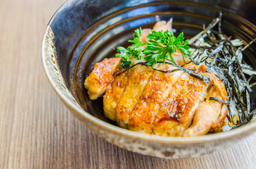 Teriyaki chicken on rice