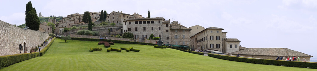 Fototapeta na wymiar Panorama Assisi Pax San Francesco
