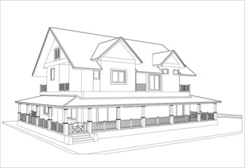 sketch design of house,vector