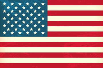 Fototapeta premium Vector grunge styled flag of usa
